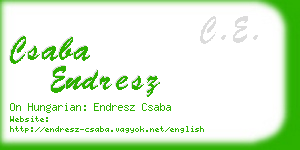 csaba endresz business card